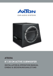 AXTON ATB20A Installation & Operation Manual