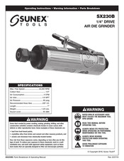 Sunex Tools SX230B Operating Instructions, Warning Information, Parts Breakdown