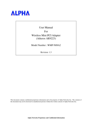 Alpha Networks WMP-N09A2 User Manual