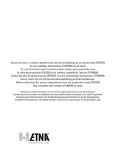ETNA EVV0851WIT Manual