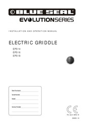 Moffat Blue Seal Evolution EP518-CB Installation And Operation Manual