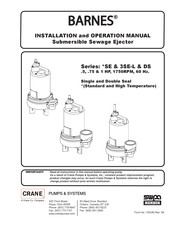 Crane BARNES SE51HT Series Installation And Operation Manual