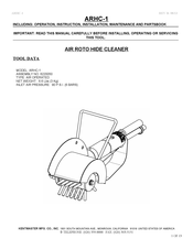 KENTMASTER ARHC-1 Operation, Instruction, Installation, Maintenance And Partsbook