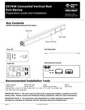 Assa Abloy Adams Rite EX76 Preparation And Installation Manual