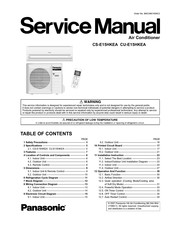 Panasonic CU-E15HKEA Service Manual