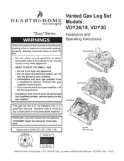 Hearth & Home VDY24D2A Operating Instructions Manual