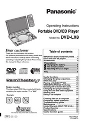 Panasonic DVD-LX8EE Operating Instructions Manual