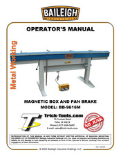 Baileigh BB-9616M Operator's Manual