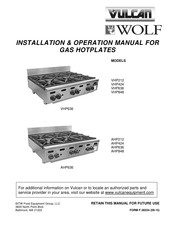 Vulcan-Hart VHP848 Installation & Operation Manual