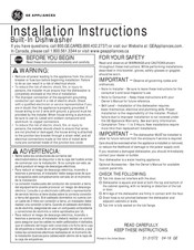 GE GDF610PSJ5SS Installation Instructions Manual