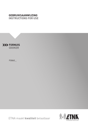 Etna FG860 Series Instructions For Use Manual