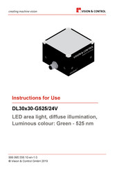 Vision & Control DL30x30-G525/24V Instructions For Use Manual