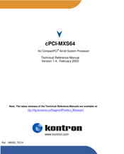 Kontron cPCI-MXS64 Technical Reference Manual