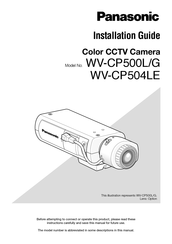 Panasonic WV-CP500L Installation Manual