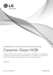 LG KA80610F Installation And Operating Instructions Manual