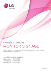 LG 55WS50MS Owner's Manual