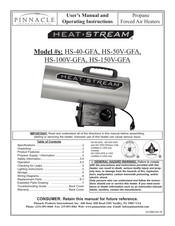Pinnacle International Heat-Stream HS-150V-GFA User's Manual And Operating Instructions
