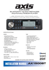 Axis 9321886012460 Installation Manual