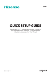 Hisense 75R7 Quick Setup Manual