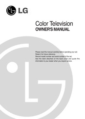 LG 29FX4BL- Owner's Manual