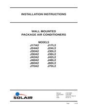 Solair J36L2 Installation Instructions Manual