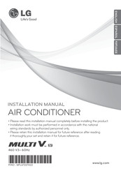LG multi V ARUV160DTS4 Installation Manual