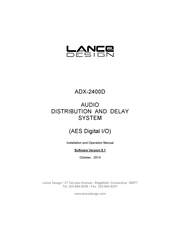Lance Design ADX-2400D Installation And Operation Manual