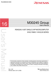 Renesas M16C/20 Series User Manual