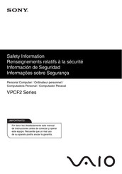 Sony VAIO VPCF220FD Safety Information Manual