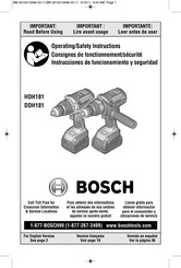 Bosch HDH181 Operating/Safety Instructions Manual