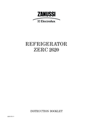 Zanussi Electrolux ZERC 2620 Instruction Booklet