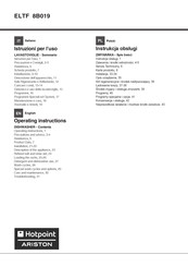 Indesit ELTF 8B019 Operating Instructions Manual