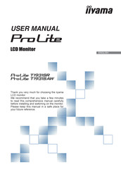 Iiyama ProLite T1931SR-B1 User Manual