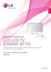 Lg TM2792S-SR.AEU Manuals | ManualsLib