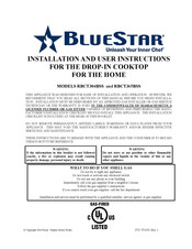 BlueStar RBCT304BSSV2 Installation And User Instructions Manual