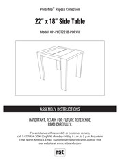 rst brands Portofino Repose OP-PECT2218-PORVII Assembly Instructions Manual