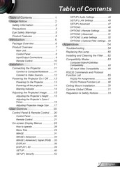 Optoma W351 Manual
