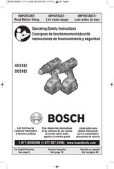 Bosch HDS182 Operating/Safety Instructions Manual
