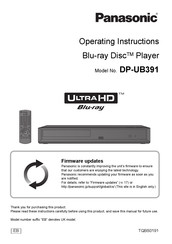 Panasonic UltraHD DP-UB391 Operating Instructions Manual
