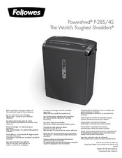Fellowes Powershred P-28S Manual