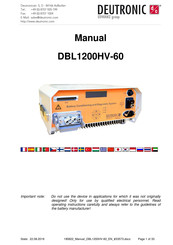 EDWANZ group Deutronic DBL1200HV Manual