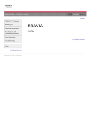Sony BRAVIA HX701 Manual