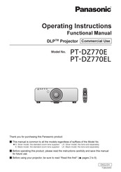 Panasonic PT-DZ770EL Operating Instructions (Functional Manual)