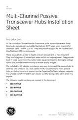GE GEC-16VPHUB Installation Sheet