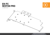 ekwb EK-FC WX9100 PRO BACKPLATE Installation Manual