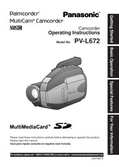 Panasonic Palmcorder PV-L672 Operating Instructions Manual