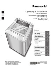 Panasonic NA-FS95G2WNZ Operating & Installation Instructions Manual