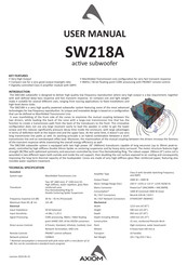 Axiom SW218A User Manual