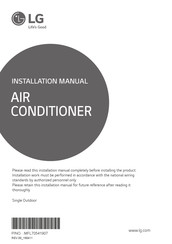 LG ATUQ18GTLA2 Installation Manual