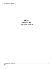 A.h. Systems AK-2G Operation Manual